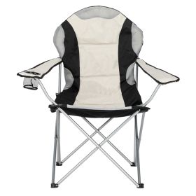 Camping Chair, Grey Iron Frame, Off-white (Option: Black White And Grey)